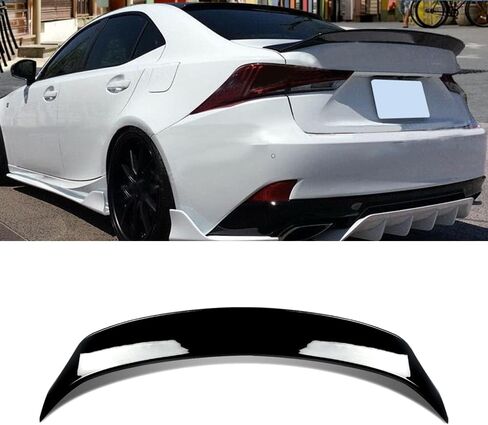 MIC Rear Trunk Spoiler Wing Compatible with 2014-2020 Lexus IS250 IS300 IS350 (Gloss Black) in Saudi Arabia
