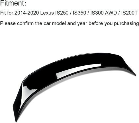 MIC Rear Trunk Spoiler Wing Compatible with 2014-2020 Lexus IS250 IS300 IS350 (Gloss Black) in Saudi Arabia