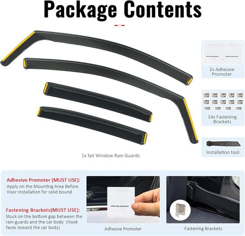 IKON MOTORSPORTS in Channel Window Visors Compatible with 2020-2026 Toyota Corolla Sedan 4-Door, PC Polycarbonate Black Rain Guards, Side Window Wind Deflectors 4PCS in Saudi Arabia