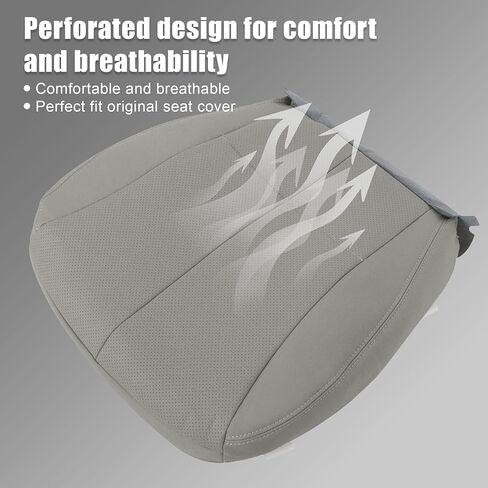 GXARTS Perforated Gray Driver Side Bottom Replacement Leather Seat Cover Fit for Subaru Forester 2009 2010 2011 2012 2013 in Saudi Arabia