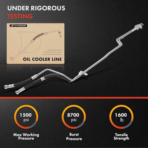 A-Premium Automatic Transmission Oil Cooler Line Hose Assembly Compatible with Ford F-250 F-350 Super Duty 2011-2016, 6.2L, 6R140 Transmission, 2-PC Set in Saudi Arabia