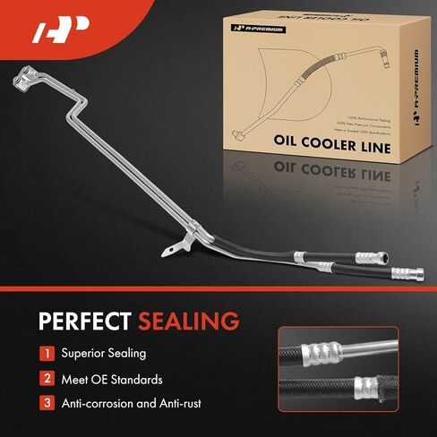 A-Premium Automatic Transmission Oil Cooler Line Hose Assembly Compatible with Ford F-250 F-350 Super Duty 2011-2016, 6.2L, 6R140 Transmission, 2-PC Set in Saudi Arabia