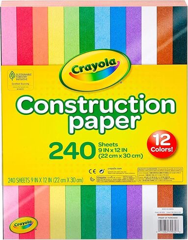 Crayola Construction Paper, 12 Assorted Colors - 240 ct in Saudi Arabia