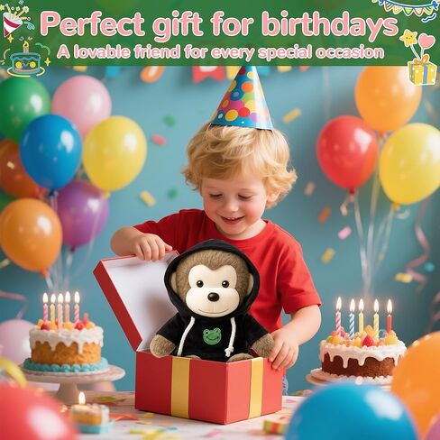 Monkey Stuffed Animal with 9 Clothes & Accessories, 12 in Christmas for Grandkids, Birthday Favors Classroom Prize, Cute Stuffed Monkeys Plush, Dress-Up Monkey Toy for Kids in Saudi Arabia