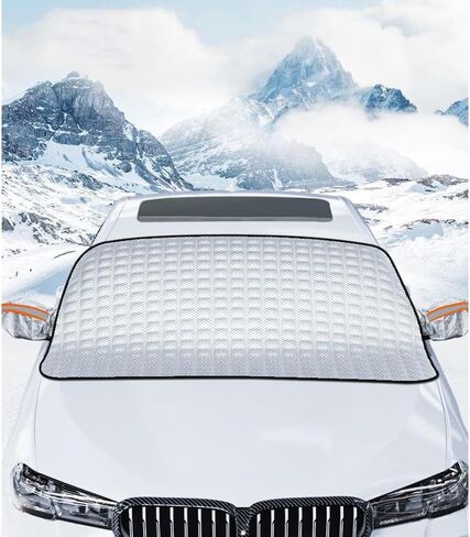 Windshield Cover for Ice and Snow, Waterproof Windproof Foldable Windshield Snow Frost Guard Cover for Cars, SUVS,Truck,Van Winter Car Accessories (55"x40") in Saudi Arabia
