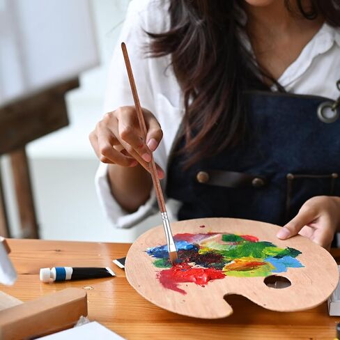 12 قطعة من فرش الألوان المائية الاحترافية، 6 فرش رسم مسطحة و6 فرشاة طلاء بزاوية لطلاء الأكريليك، فرشاة رسم الوجه بأحجام مختلفة للفنانين الحرفيين المبتدئين في مجال الغواش الزيتي in Kuwait