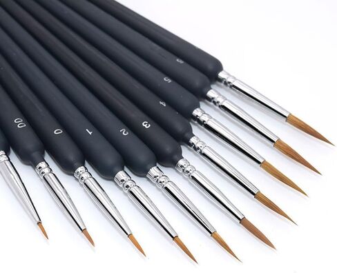 Artists Paintbrush Sets - 11PCS Premium Brushes for Gouache, Watercolor, Oil, Face, Nail & Rock Painting in Saudi Arabia