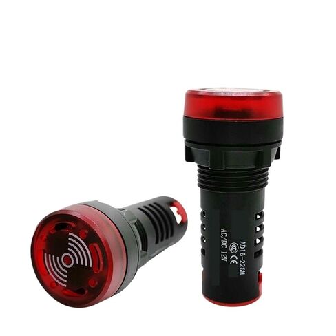 Flash Light Buzzer AD16-22SM AC DC DC Indicator LED Sound and Light Alarm 22mm(Redflash+beepac/dc12v) in Saudi Arabia