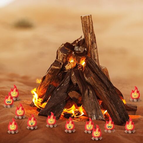 Soulchen Mini Fire Figurines - 1.4×1.2inch 5 Styles Flame PVC Small Fire Model, Campfire Decor for Garden Home Cake Toppers, Christmas Micro Landscape, Party Gifts(25 Pcs) in Saudi Arabia
