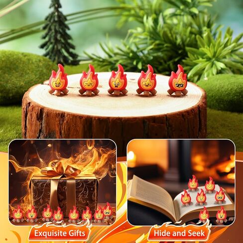 Soulchen Mini Fire Figurines - 1.4×1.2inch 5 Styles Flame PVC Small Fire Model, Campfire Decor for Garden Home Cake Toppers, Christmas Micro Landscape, Party Gifts(25 Pcs) in Saudi Arabia