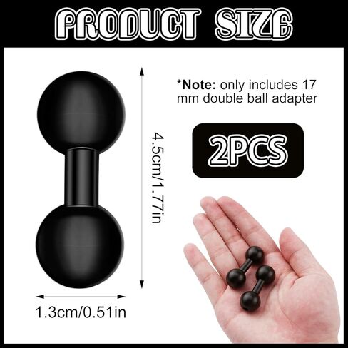 2 pcs 17mm Double Ball Mount Extension Bullet Point for Motocycle Vehicles GPS Cell Phone, Sports Electrical Device Mounts, Industry Standard Dual Ball Socket Mounting in Saudi Arabia