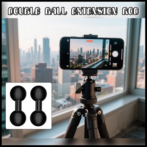 2 pcs 17mm Double Ball Mount Extension Bullet Point for Motocycle Vehicles GPS Cell Phone, Sports Electrical Device Mounts, Industry Standard Dual Ball Socket Mounting in Saudi Arabia