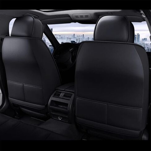 Car Seat Covers Compatible with Toyota Hilux 2009-2024, 5-Seats Full Set Leather Auto Vehicle Cushion Cover, Waterproof Seat Protectors Black in Saudi Arabia