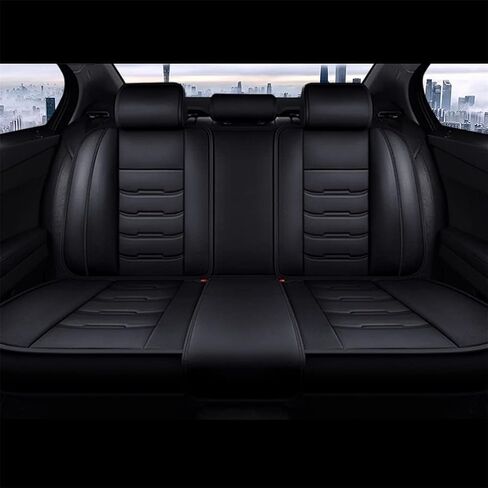 Car Seat Covers Compatible with Toyota Hilux 2009-2024, 5-Seats Full Set Leather Auto Vehicle Cushion Cover, Waterproof Seat Protectors Black in Saudi Arabia