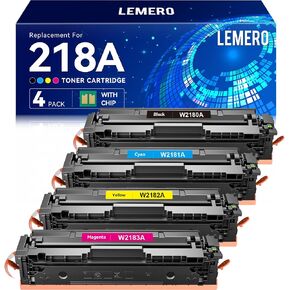 LEMERO 218A Toner Cartridges 4 Pack 218X (with Chip) Compatible Replacement for HP 218A 218X Toner Cartridges Work for HP Color LaserJet Pro MFP 3301cdw 3201dw 3301sdw Printer W2180A W2180X (BCMY-4P) in Kuwait