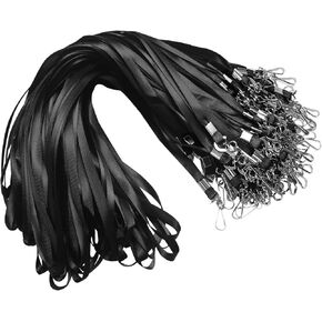 120 قطعة من الحبل الأسود المسطح الفاخر مع خطاف J دوار لحامل شارة اسم الهوية، VIP، المدرسة، الأطفال، المدرب، المؤتمر، المهرجانات ومفاتيح التعليق in Kuwait