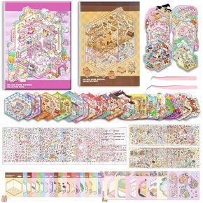 3D Sticker Scene Studio | 11-Piece Professional Stress Relief Kit with 86 Pages, Storage System & Tools | Adult Creative Therapy Set in Saudi Arabia