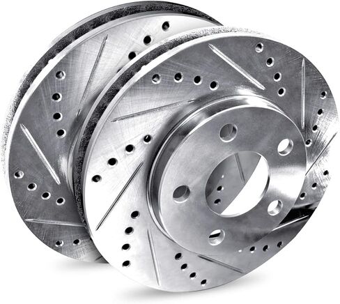 R1 Concepts Brake Rotors For 2016-2022 Honda Civic; 2019-2021 Honda Insight| Rear Drilled Slotted Disc Brake Rotor| Brakes and Rotors in Saudi Arabia