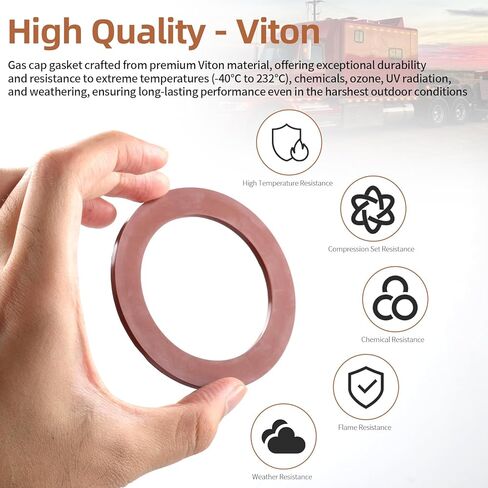 Viton Gaskets for Freightliner 1/4-Turn Fuel Caps, 600-100100 Gas Oil Tank Cover Seal O Ring Gaskets Protector Fit for #03-37017-000/002, Preventing Leak and Enhancing System-2pcs in Saudi Arabia