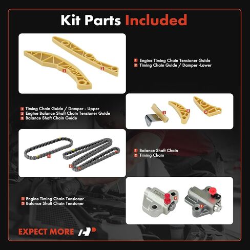 A-Premium 9-PC Engine Timing Chain Kit with Tensioner & Guide & Damper Compatible with Dodge Dart 2013 2014 2015 2016, 2.0L in Saudi Arabia