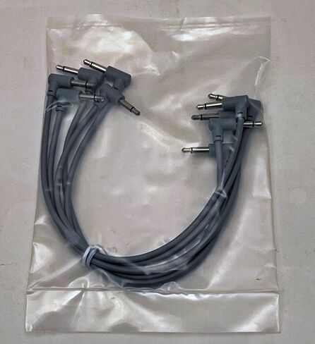 Luigis Modular M-PAR Right Angled Eurorack Patch Cables - Package of 5 Gray Cables, 18" (45 cm) in Saudi Arabia