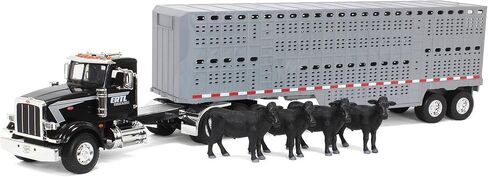 Big Farm 1/16 Peterbilt 367 Semi with Livestock Trailer and 4 Cows 47600 in Saudi Arabia