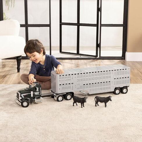 Big Farm 1/16 Peterbilt 367 Semi with Livestock Trailer and 4 Cows 47600 in Saudi Arabia