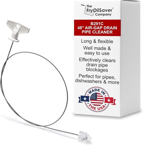 22" Long Drain Cleaning Brush, Drain Clog Remover, Perfect for Unclogging Sink, Toilet & Shower Drains, Effective Hair Clog Remover, Drain Cleaner for Small Spaces by FryOilSaver Co. - Model B113C in Saudi Arabia