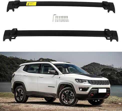 قضبان متقاطعة لحامل السقف من SCITOO لسيارة Jeep Compass 2011-2016 165LBS ​​باللون الأسود خاصة بالمركبة in Saudi Arabia