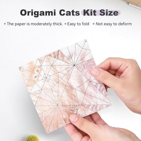 DIY Paper Cats Origami Kit, Cute Animals Shaped 3D Origami Kit, Christmas Decoration Kits, Fold Your Own Papers Cat Figures, Christmas Gifts for Men, Women (Cats) in Saudi Arabia