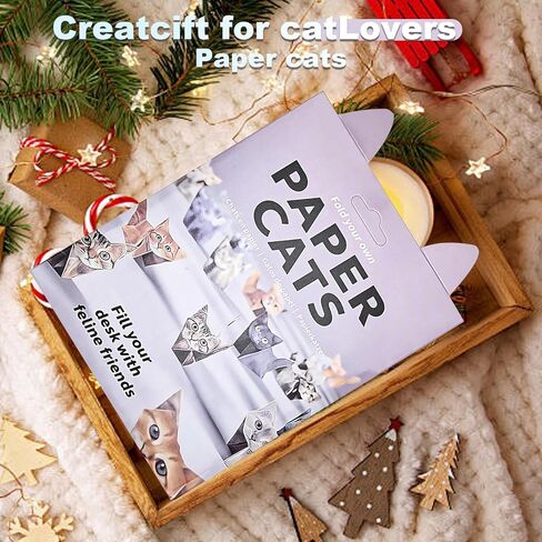 DIY Paper Cats Origami Kit, Cute Animals Shaped 3D Origami Kit, Christmas Decoration Kits, Fold Your Own Papers Cat Figures, Christmas Gifts for Men, Women (Cats) in Saudi Arabia