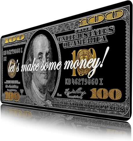 Money Mouse Pad,Dollar XXL Gaming Mouse Pads,100 Dollar Bills Mousepad,Money Large Waterproof Non-Slip Rubber Desk Mat with Stitched Edges Office Home Computer Desk Accessories,35.4 x 15.7 in in Saudi Arabia