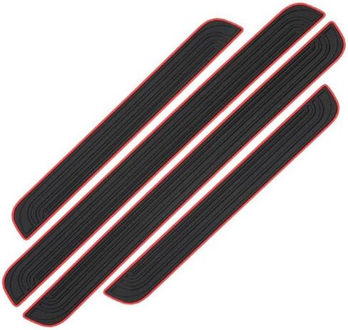 4Pcs Car Door Sill Protector for Ford Ranger T9 XL XLT 2023 2024 2025, Rubber Entry Edge Guards Scuff Plate Anti-Scratch Welcome Pedal Protector Cover Threshold Strips,B/Black Red in Saudi Arabia