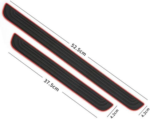4Pcs Car Door Sill Protector for Ford Ranger T9 XL XLT 2023 2024 2025, Rubber Entry Edge Guards Scuff Plate Anti-Scratch Welcome Pedal Protector Cover Threshold Strips,B/Black Red in Saudi Arabia