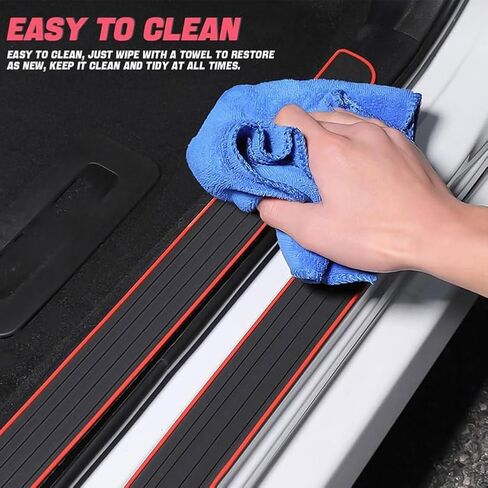 4Pcs Car Door Sill Protector for Ford Ranger T9 XL XLT 2023 2024 2025, Rubber Entry Edge Guards Scuff Plate Anti-Scratch Welcome Pedal Protector Cover Threshold Strips,B/Black Red in Saudi Arabia