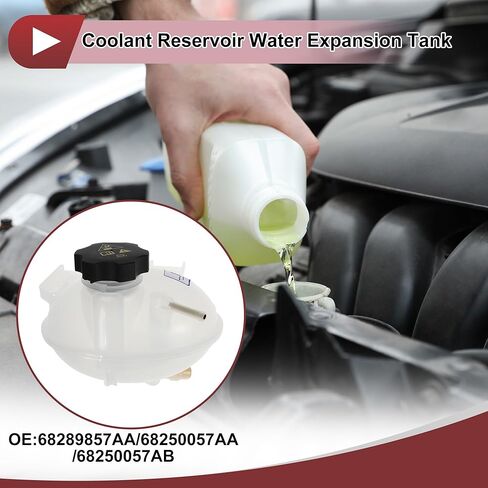 1 Set Engine Coolant Reservoir Water Expansion Tank for Jeep Compass 2017-2022 Coolant Radiator Reservoir Bottle with Cap No.68289857AA/68250057AA in Saudi Arabia