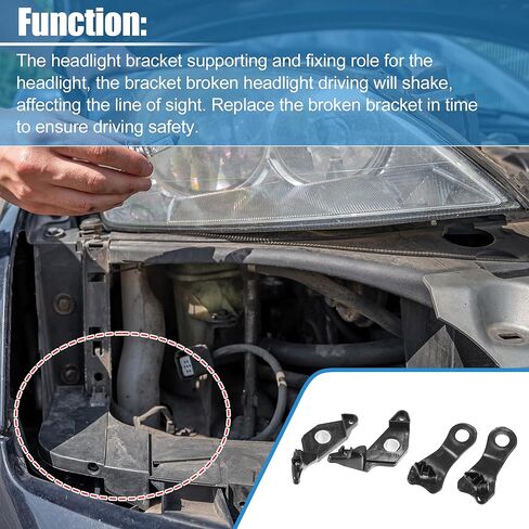 ACROPIX Front Driver and Passenger Side Headlight Bracket Headlight Support Mount Bracket Fit for BMW 525xi 2006-2007 - Pack of 4 in Saudi Arabia