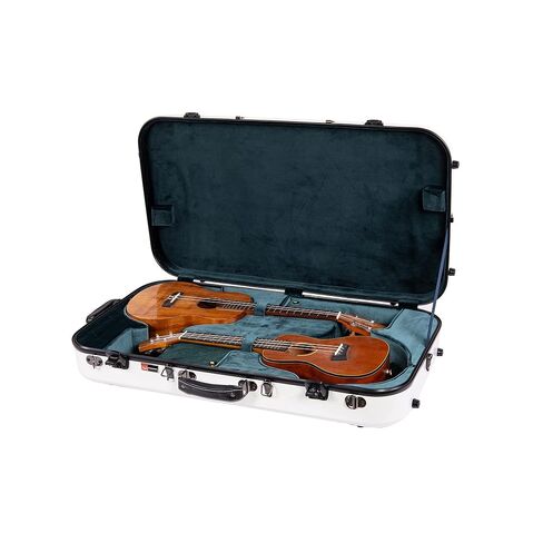 Crossrock Fiberglass Double Case-Fits Two 30'' Baritone Ukuleles, with Accessory Compartment, Backpack Straps, TSA Lock-Milky White (CRF2020DBUMW) in Saudi Arabia