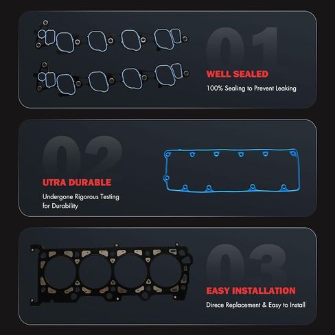 Engine Head Gasket Set Compatible with 2004-2008 for Ford Crown Victoria 4.6L;2005-2008 for Lincoln Town Car 4.6L;2002-2005 for Mercury Mountaineer 4.6L, OE# HS9792PT-8, HS54232D in Saudi Arabia