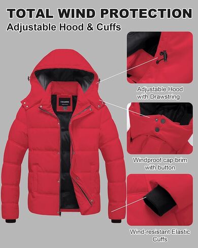 Men's Puffer Jacket Waterproof Winter Parka jacket Warm Thicken Ski Coat in Kuwait