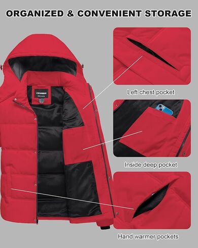 Men's Puffer Jacket Waterproof Winter Parka jacket Warm Thicken Ski Coat in Kuwait