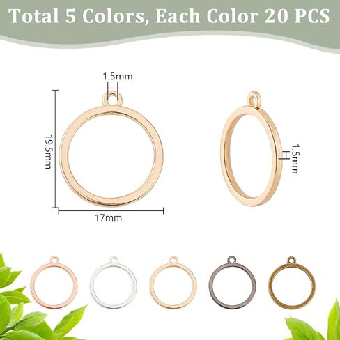 PH PandaHall 100Pcs Open Bezels for Resin Round Open Back Bezels, 5 Colors Hollow Frame Pendants Craft Bezels Jewelry Molds for Jewellery Making Necklace Pendant Earring Making Kit in Saudi Arabia
