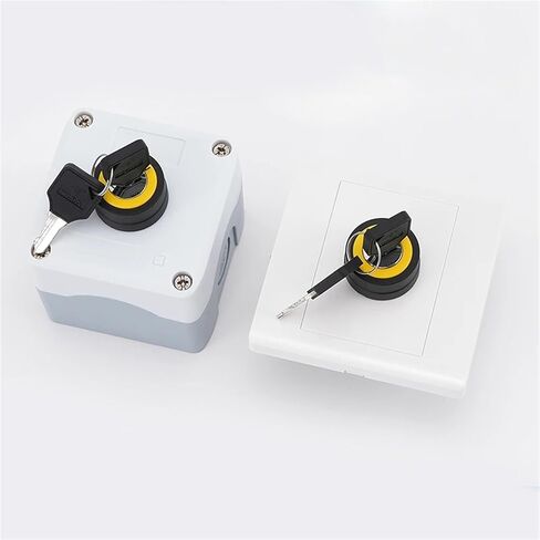 1pcs 86 Type Key Rotary Button Switch Control Box Wall Concealed Exposed Waterproof Panel 10A Power Lock 22mm(1 Hole DZ Type) in Saudi Arabia