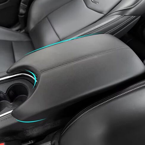 Fit for Cadillac ATS 2013-2019, Center Console Cover, Leather Multifunction Car Center Console Pad, Black Car Armrest Cover in Saudi Arabia