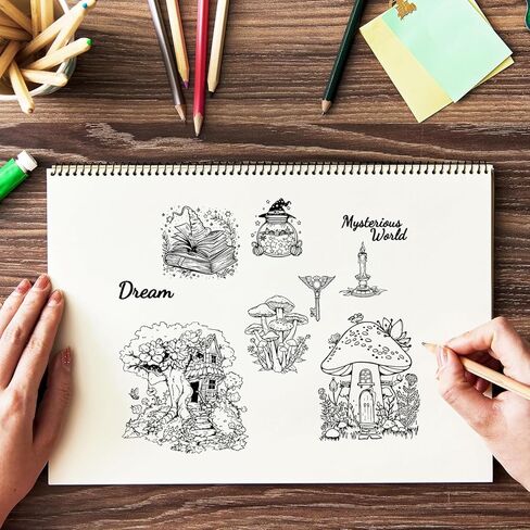 ختم شفاف للعالم من Fairytale World لصنع البطاقات بيت الشجرة وبيت الفطر سيليكون شفاف ختم مجنح مفتاح سيليكون شفاف ختم ختم DIY لديكور ألبوم القصاصات ومجلة النقش in Saudi Arabia