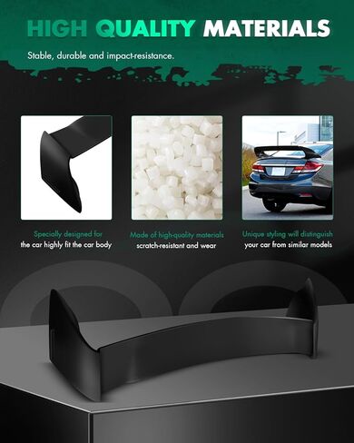 SCITOO Spoiler Wing Fit for Honda Civic Sedan 4-Door 2006-2015 Mugen Style Matt Black Rear Trunk Lid Spoiler Wing in Saudi Arabia