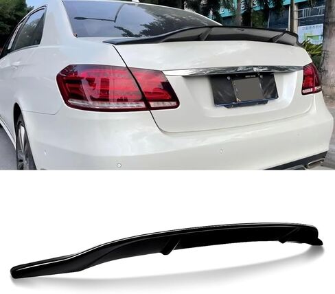 سبويلر أسود لامع متوافق مع 2010-2016 مرسيدس بنز W212 E350 E550 E63 RT Style Trunk Wing Rear Trunk Lip Spoilers مظهر رياضي in Kuwait