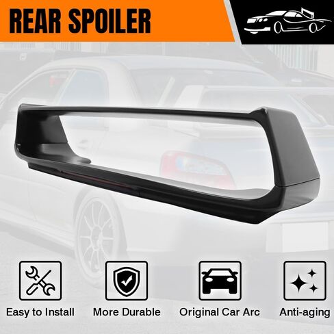 Trunk Spoiler Compatible with 2002-2007 Subaru Impreza WRX Sedan, ABS Plastic Unpainted Black STI Style W/LED Rear Trunk Tail Lid Racing Spoiler Wing in Saudi Arabia