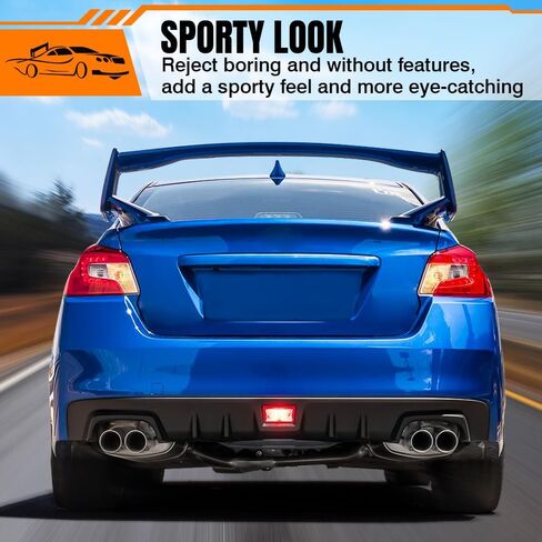 Trunk Spoiler Compatible with 2002-2007 Subaru Impreza WRX Sedan, ABS Plastic Unpainted Black STI Style W/LED Rear Trunk Tail Lid Racing Spoiler Wing in Saudi Arabia