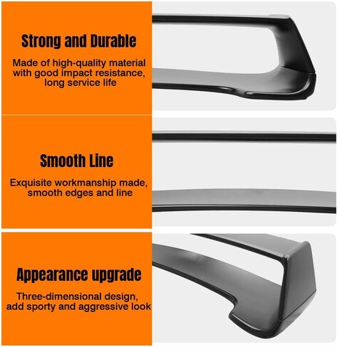 Trunk Spoiler Compatible with 2002-2007 Subaru Impreza WRX Sedan, ABS Plastic Unpainted Black STI Style W/LED Rear Trunk Tail Lid Racing Spoiler Wing in Saudi Arabia